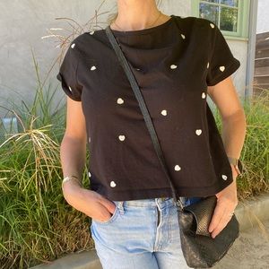 Madewell Heart Embroidered Serlist Boxy Tee